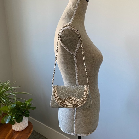 Silver and Grey Embellished Bag - Picture 2 of 6